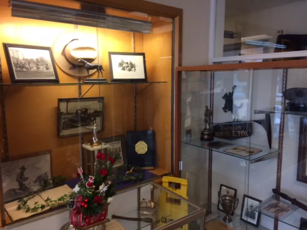 The many exhibit cases in the main lobby are filled with interesting NYS Troop history and many of Dan Fox' own personal mementos.